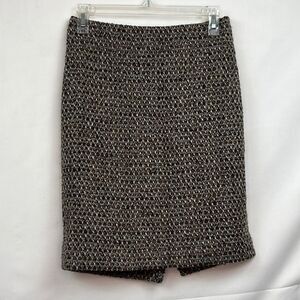 J. Crew brown Tweed pencil skirt size 0 EUC